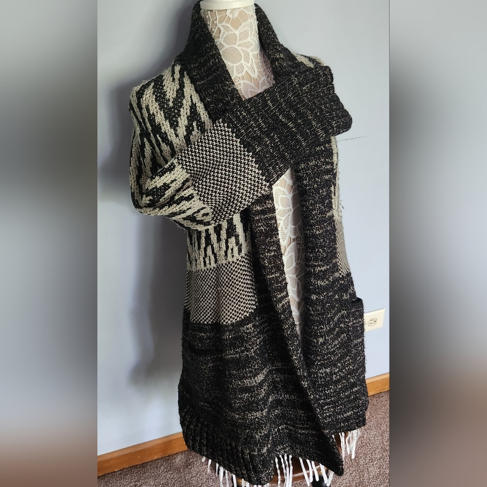 Lucky Brand Western Inspo Long Cardigan Sz L - Picture 2 of 4